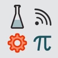 Half full flask, wi-fi signal, cog, pi